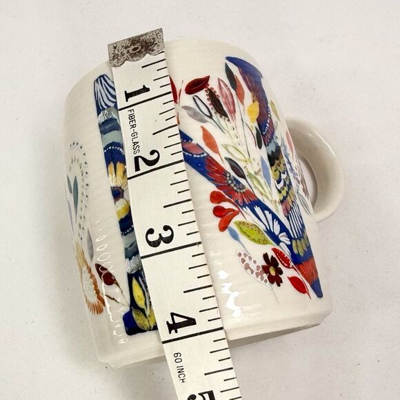 Anthropologie Starla M. Halfmann Petal Pallette Monogram N Floral Artisan Mug - Picture 15 of 16